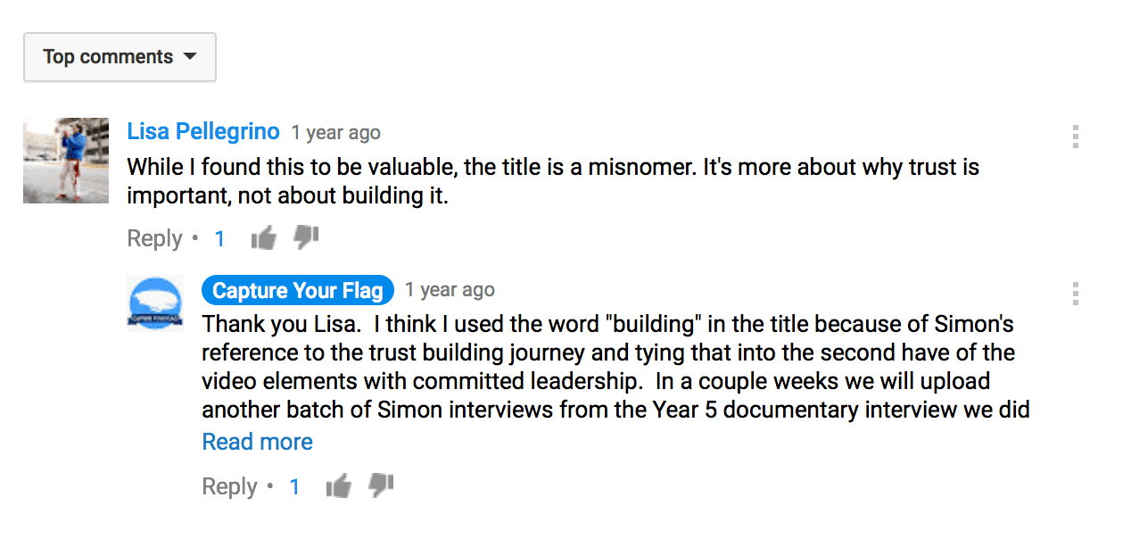 Youtube comments and replies